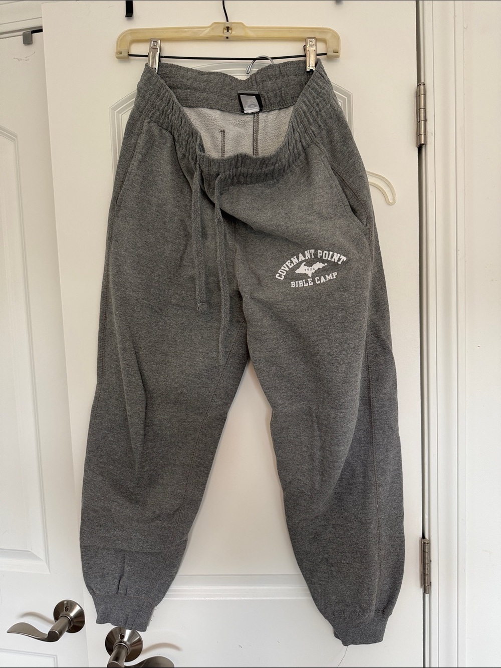 MV Sport Gray Kids Jogger Sweatpants with White Camp Logo